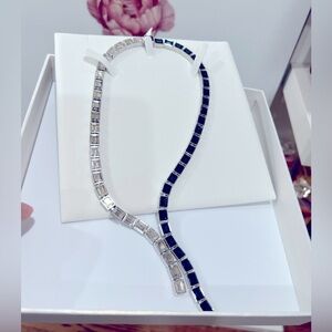 Necklace Blue and white color cristal Swarovski atelier